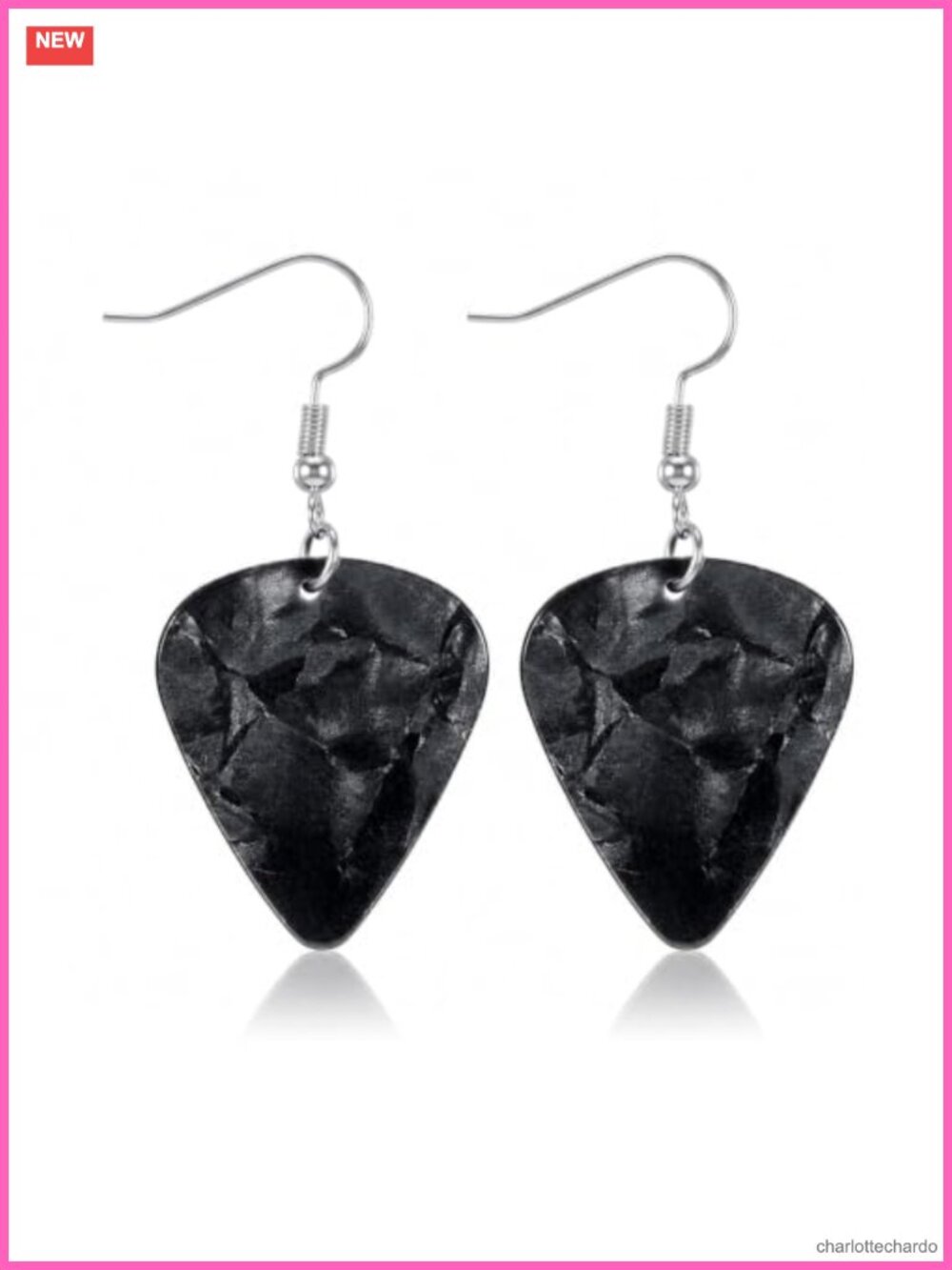 Guitar Pick Drop Dangle Earrings Zinc Alloy Music Lover Rock Concert Jewelry